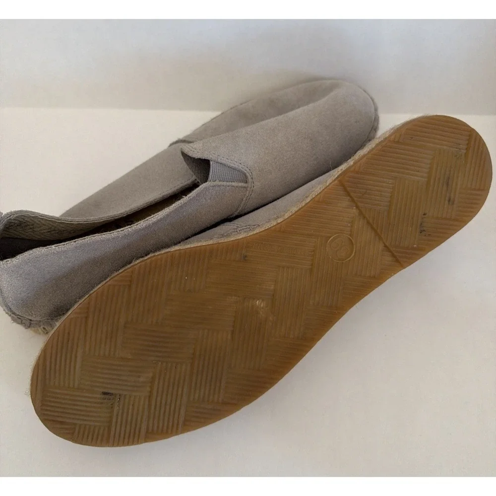 Fabiolas Espadrilles Gray Suede Leather‎ Women's Size 39 US 8.5 Made In Spain